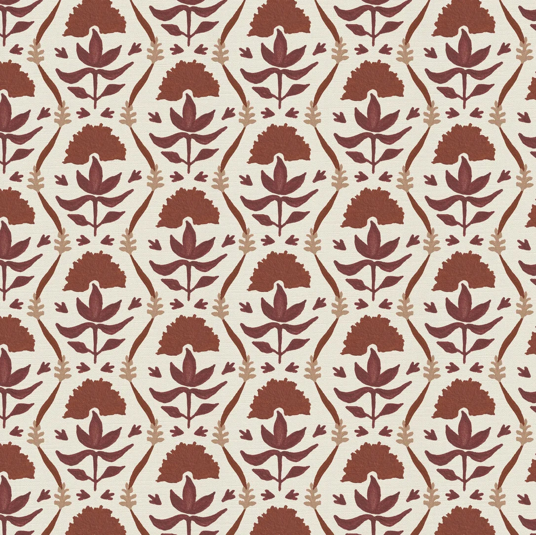 Floral Ribbon - Red & Rust
