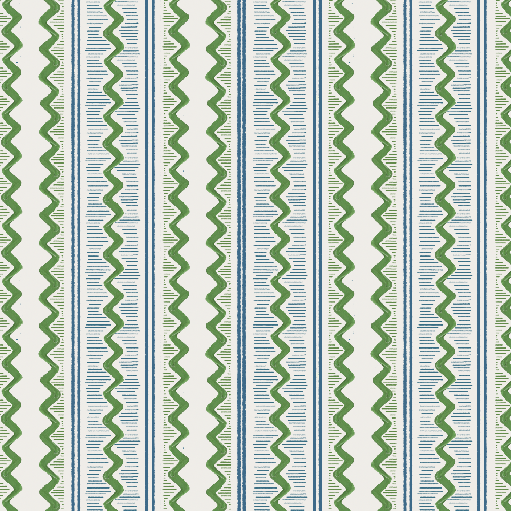 Zig Zag - Emerald & Blue