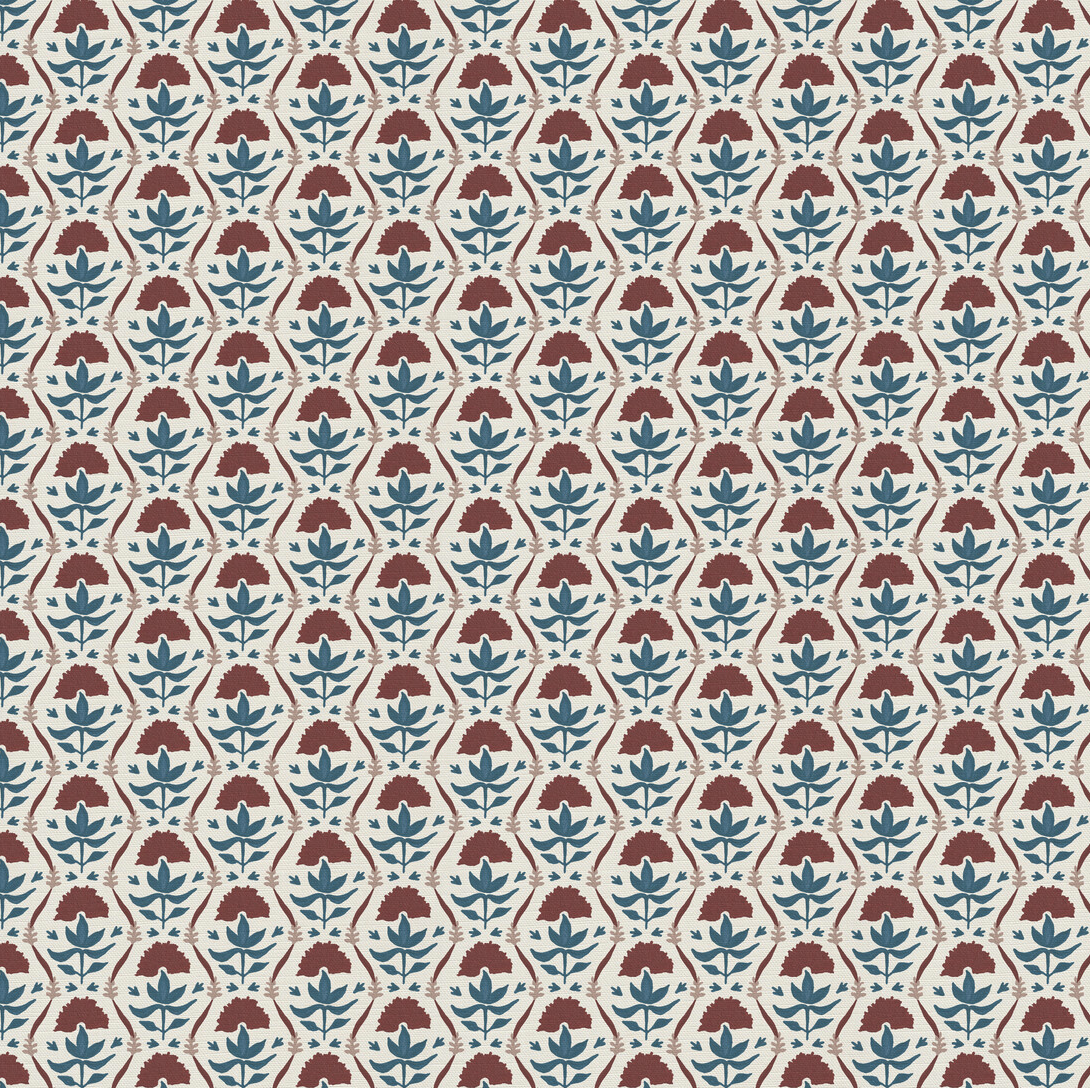 Floral Ribbon - Blue & Red