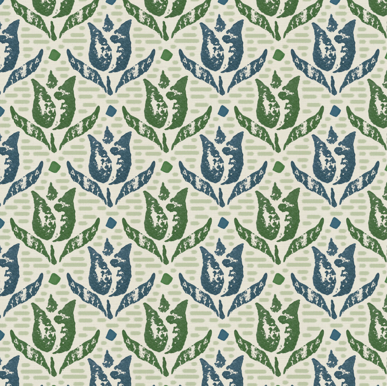 Tulips - Green & Blue