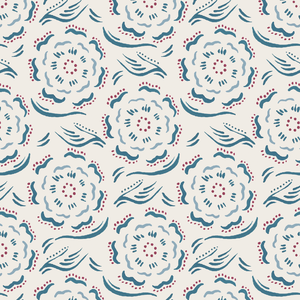 Peony - Blue & Pink