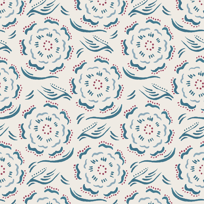 Peony - Blue & Pink