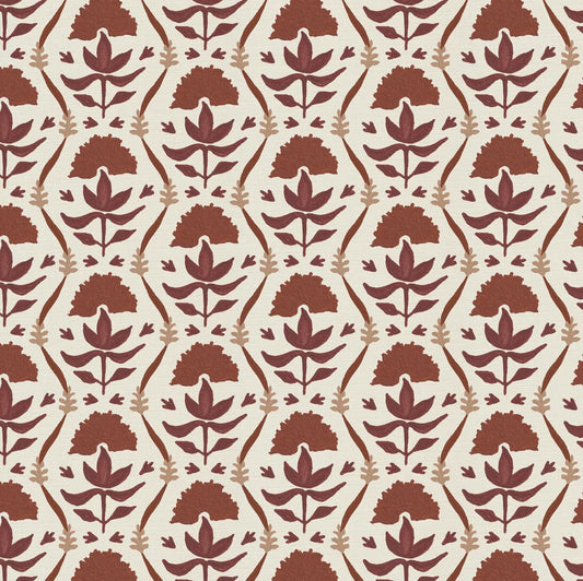 Floral Ribbon - Red & Rust
