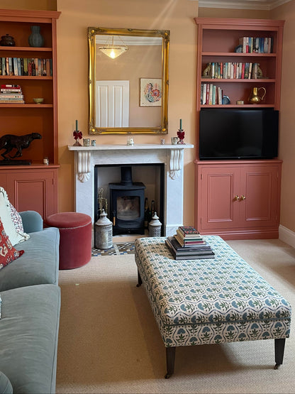 Floral Ribbon - Blue & Green